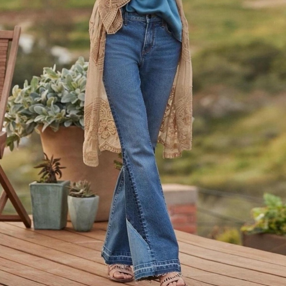 DRIFTWOOD Blue Flare Wide Leg Jeans
